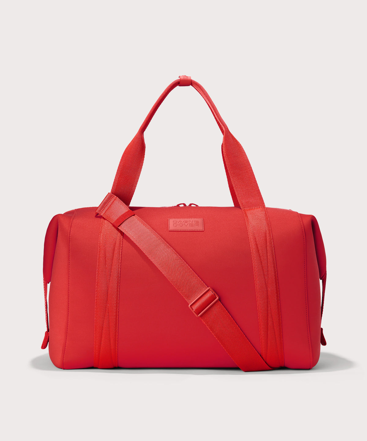 Dagne Dover Extra Large Landon Carryall in a fiery, saturated red leaning toward orange.