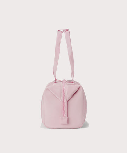Small Landon Carryall in a cool, powdery pink with soft grey undertones, side view