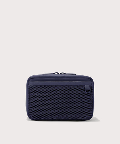 Dagne Dover large Arlo Tech Organizer in dark blue seen from the back.