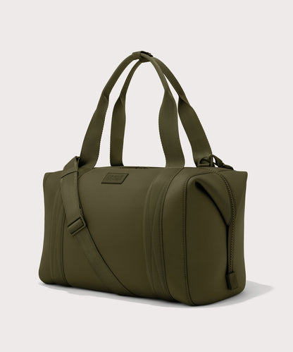 Large Landon Carryall in dark green, angle view