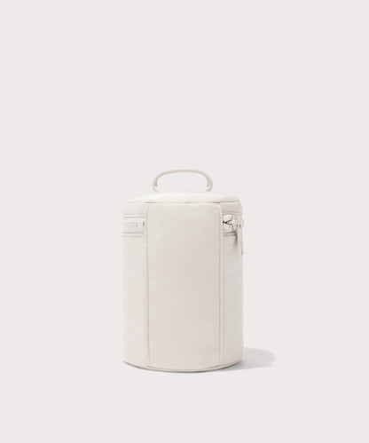 Dagne Dover large Mila Toiletry Pouch in white seen from the back.