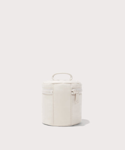 Dagne Dover small Mila Toiletry Pouch in white seen from the back.