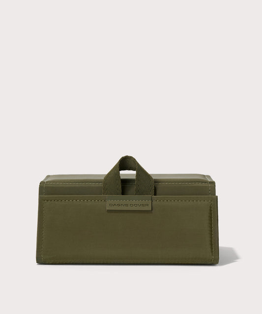 Dagne Dover Remi foldable glasses holder in dark green.