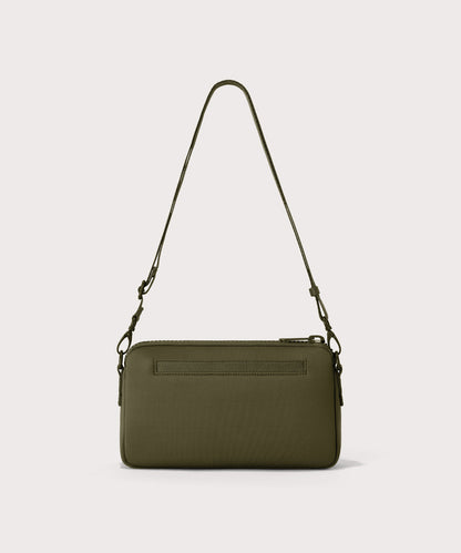 Dagne Dover Nora Shoulder Bag in dark green, back angle.