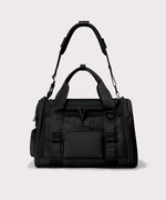 Dagne Dover small Kyoto Pet Carrier in black seen from the front with crossbody strap.